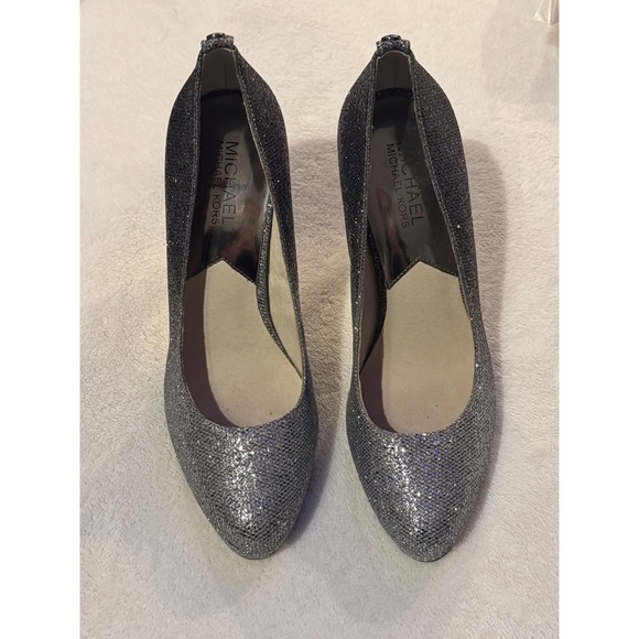 Michael Kors Silver Ombre Glitter Platform Pumps Heels Size 7.5M - Picture 2 of 6